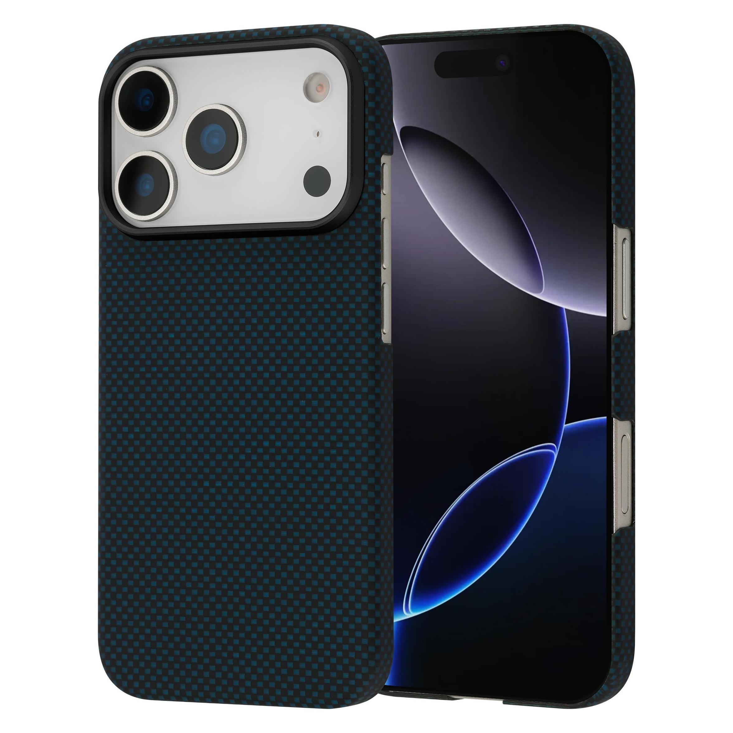 FoneKit Vectran-Kevlar Aramid Fiber case, iPhone 17 Pro, blue/black (Apple iPhone 17 Pro) (6438148063689)