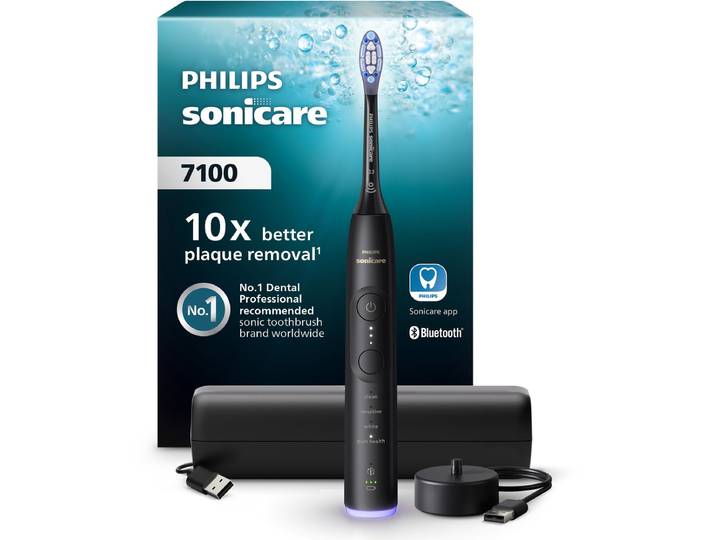 Philips Sonicare 7100 Series - Elektrische Tandenborstel - Zwart - Reisetui - Gezonder tandvlees - HX7421/01