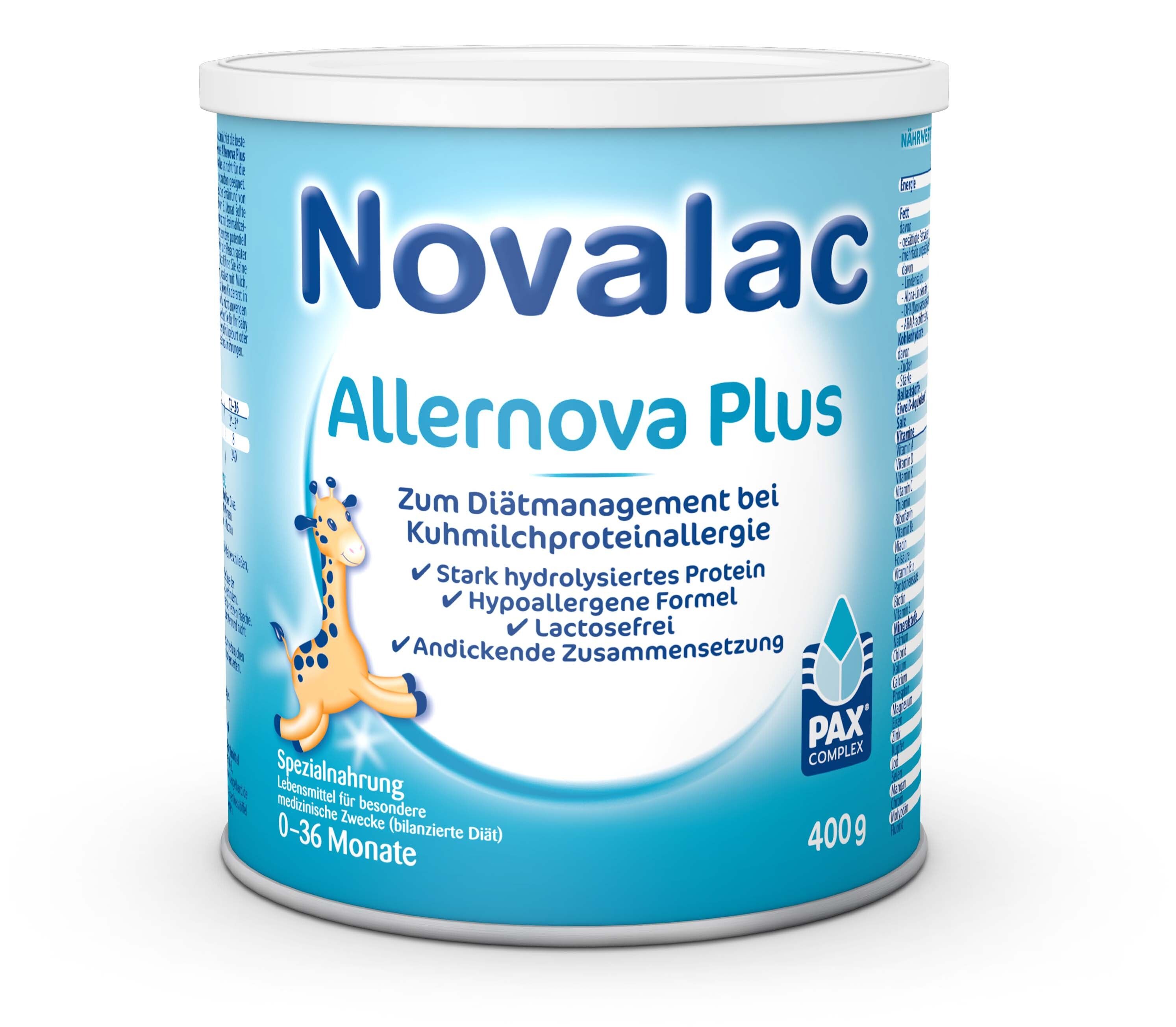 Novalac Allernova Plus Spezialnahrung 0-36 Mon.Plv 400 g Pulver