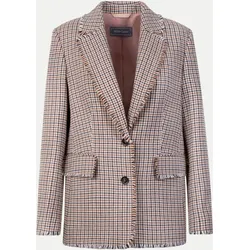 Taillierter Blazer mit Hahnentrittmuster Beige 38