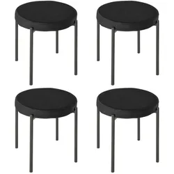 HOMCOM 4er-Set Esszimmerhocker Esszimmerstühle Küchenstuhl Stahl Schwarz