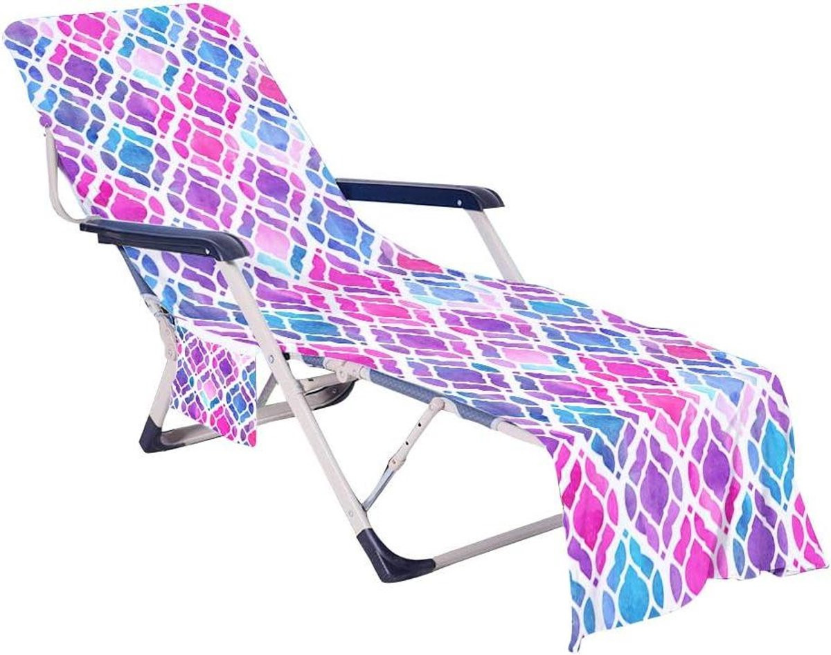 Multicolor Strandlaken Stoelhoes met Opbergvakken voor Volwassenen, 210 x 73 cm