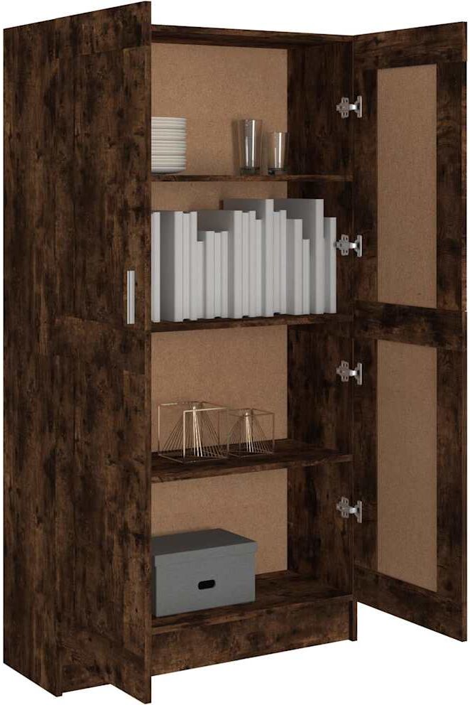 vidaXL Bibliothèque Chêne fumé 82,5x30,5x150 cm Bois d'ingénierie