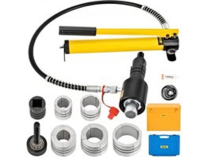 VEVOR Hydraulischer Auspuffrohr-Expander, Größe 4,13 bis 10,8 cm, 10 T, manueller hydraulischer Rohrstrecker mit 4 Matrizen und 2 Aufbewahrungskoffern für Kupfer- und Aluminiumrohre bei der Autoreparatur