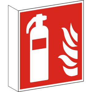 Abtec Hinweisschild ISO 7010 F001 Kunststoff, Fahnenschild, 15 x 15 cm, Brandschutz, Feuerlöscher
