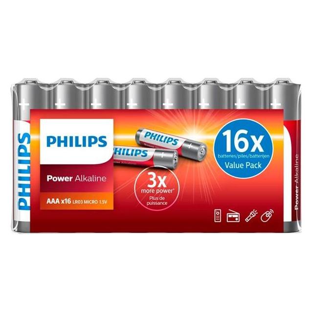 Philips Power Alkaline LR03 (AAA) (16 Stk., AAA) (Phil-LR03P16F/10)