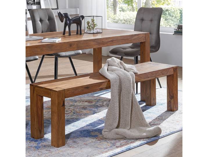 Massive Sitzbank Bozbay 120cm Braun/Sheesham Honig Hell
