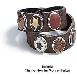 Noosa Lederarmband doppelt skinny tatu antique black, 6 Ösen