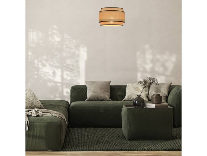 Milo Hängeleuchte jamaica/schwarz Ø 38 cm Papiert/Metall - Corep SAS - Wohnzimmer - Papier / Karton - Mit Schirm