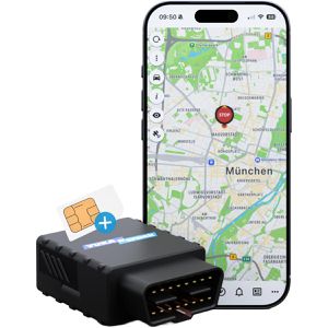 Yukatrack GPS-Tracker OBD2, 4G SIM, ohne Abo, für Fahrzeuge, unbegrenzte Laufzeit