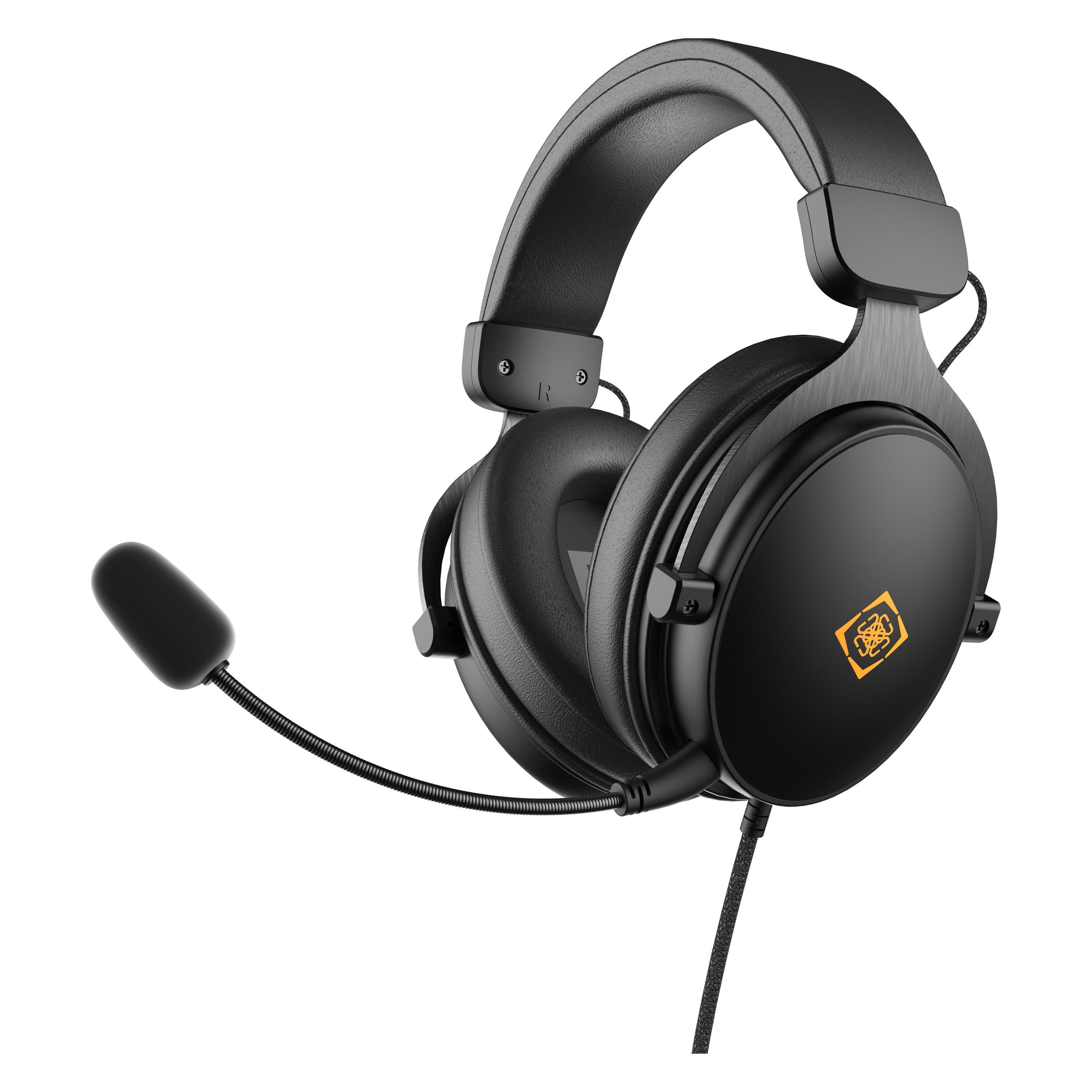 Deltaco Headset Gaming Proteinleder,3,5-mm-Anschluss schwarz (Kabelgebunden) (GAM-190)