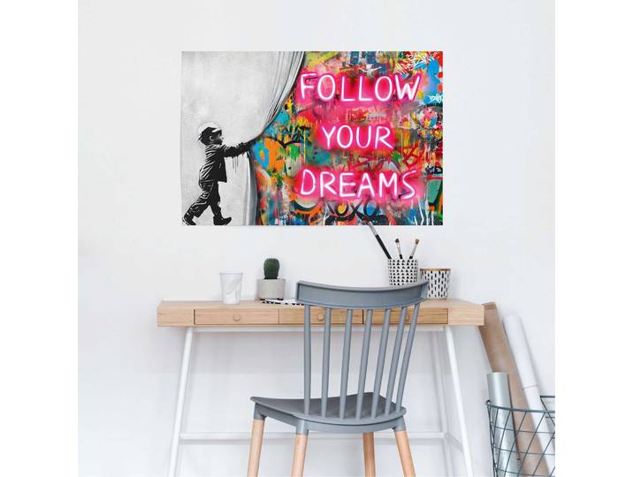 Affiche Curtain Boy Papier Multicolore 61 x 92 x 0cm