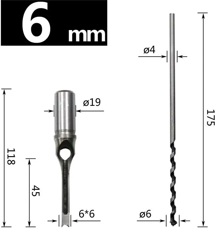 INF Holzbohrer – Vierkantbohrer für exakte Löcher 6 mm