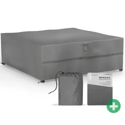 SANZARO Abdeckung winterfest Sitzgruppe Schutzhülle Abdeckhaube 600D    237 x 237 x 80 cm237 x 237 x 80 cm (BxTxH)