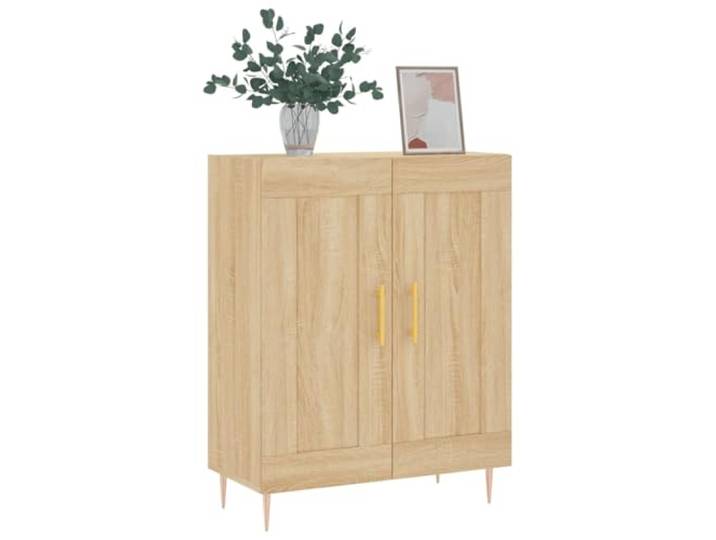 KTHLBRH Sideboard Eiche Sonoma 69,5 x 34 x 90 cm aus mehrschichtigem Holz Großer Stauraum, Ausstellungsfläche, robust und stabil, mit Wandbefestigung