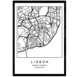 POSTER Lissabon Nordischen Stil A3 Rahmenlos