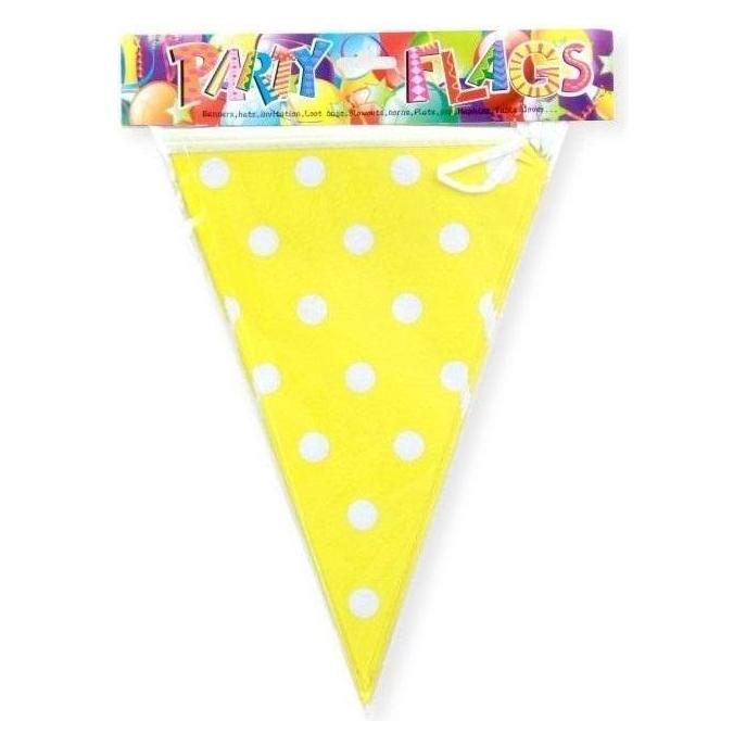 Teka Gelbe gepunktete Flaggengirlande 27,5 cm x 6 m (1 Stk.) (47994016)