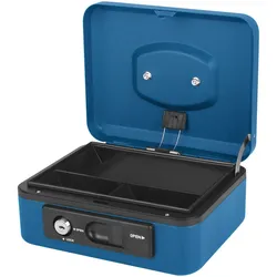PAVO Deluxe Geldkassette mit praktischer Öffnungsfunktion 200mm blau