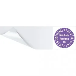 Dreifke® Kabelprüfplakette Nächste Prüfung 28, violett, Folie, selbstkl., 57x25mm, 6 Stk.