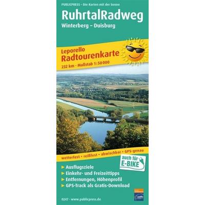 Publicpress Leporello Radtourenkarte RuhrtalRadweg, Winterberg, Duisburg 1:50.000, Sonstige von , KOMPASS Freytag & Berndt, 978-3-89920-247-2