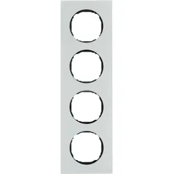 Berker 10142609 Rahmen 4fach, flach, R.8, Glas polarweiß