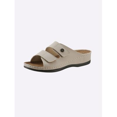 Pantolette FRANKEN-SCHUHE, Damen, Gr. 38, Lederimitat, beige (sand), Schuhe Pantolette