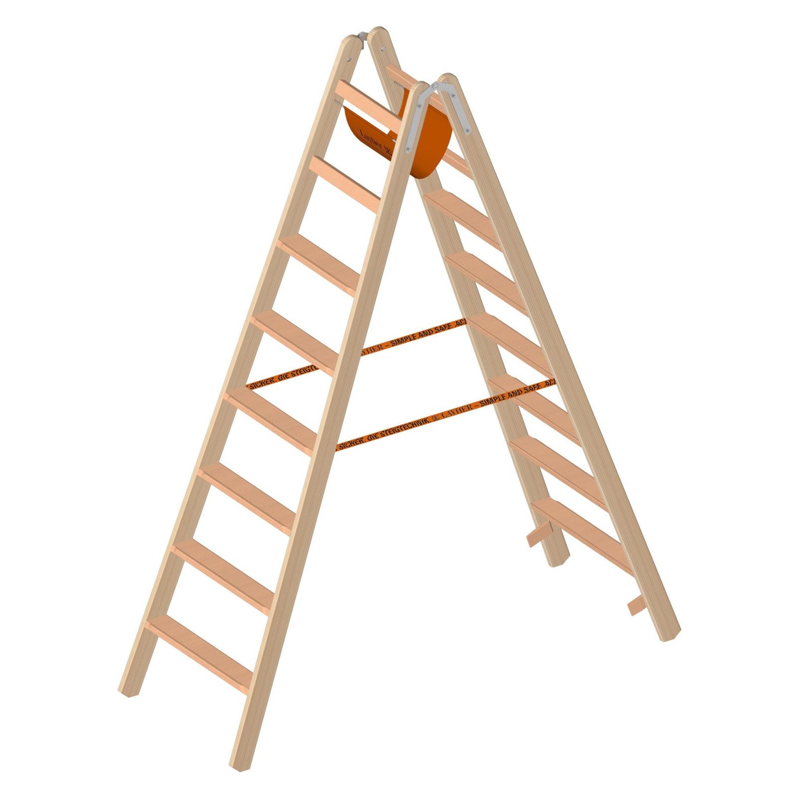 Layher Holzstehleiter mit Stufen 1020008 (Stehleiter, 212 cm) (229220)