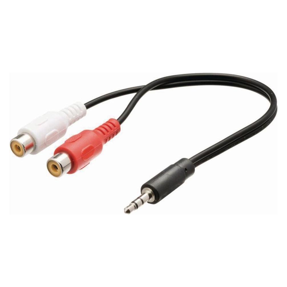 Nedis Stereo-Audiokabel, 3,5 mm, 2X Cinch-Buchse (0.20 m, Cinch Kabel) (CAGB22250BK02)