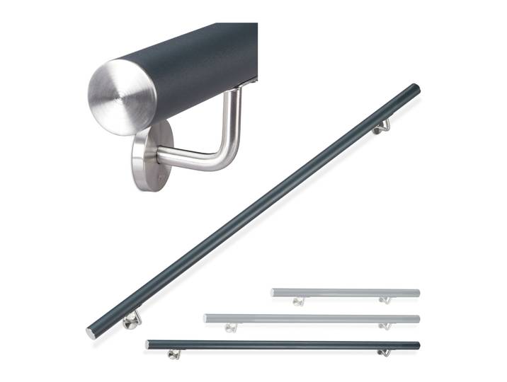 Handlauf Aluminium 2000 mm Anthrazit-Silber