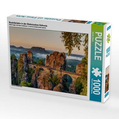 CALVENDO Puzzle Basteibrücke in der Sächsischen Schweiz | 1000 Teile Lege-Größe 64x48cm Foto-Puzzle für glückliche Stunden