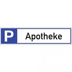 Dreifke® Schild, Parkplatzreservierer Apotheke, Alu, 460x110 mm