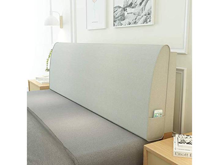 CHENGH Einfarbige Kopfteil Kissen Bett Rückenkissen Lendenkissen Stoff Kissen Massivholz Rückenlehne Baumwolle Und Leinen Tatami Rückenlehne Softcase Waschbar,Beige-200x60x10cm