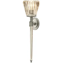 Wandlampe Leuchte Fackellampe LED Glas Badezimmerleuchte silber Flurleuchte IP44