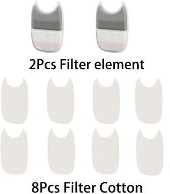 Inspired Living 6 Layer Cat Water Fountain Filters For Stainless Steel Pet Fountains 2filter 8sponge
