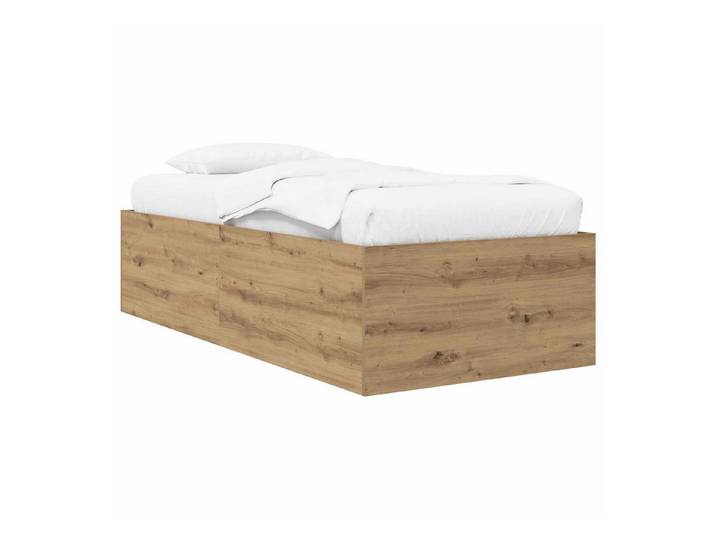 vidaXL Bett Bodenbettgestell Kunsthandwerk Eiche 80 x 200 cm Holzwerkstoff (1-tlg)