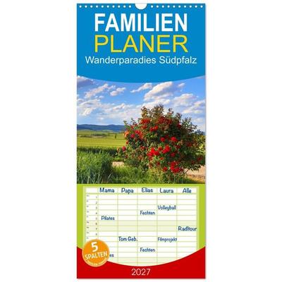 Familienplaner 2027 - Wanderparadies Südpfalz mit 5 Spalten (Wandkalender, 21 x 45 cm) CALVENDO