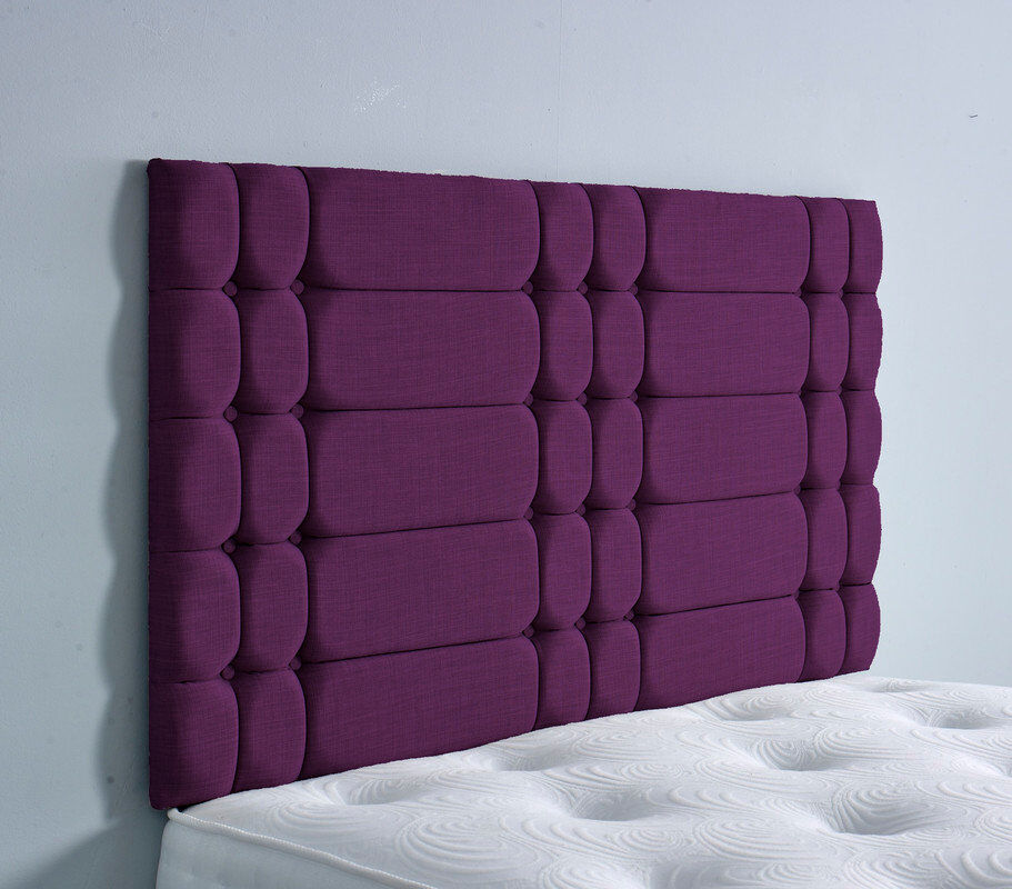 ClassicLiving Upholstered Linen Headboard Purple Double (4'6)