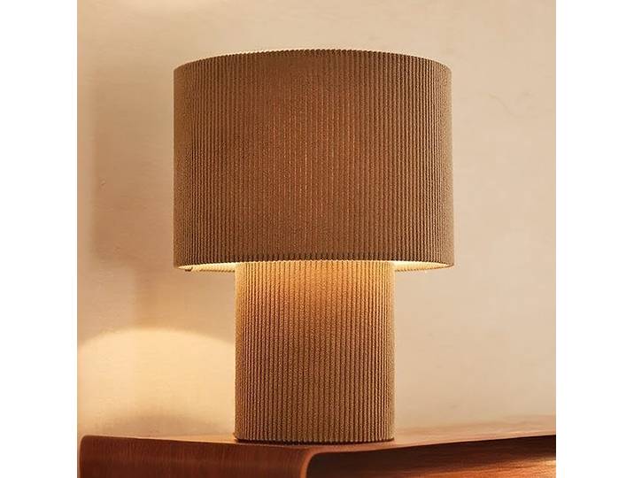 Tischleuchte Ø 23cm Grau/Taupe Cord E27