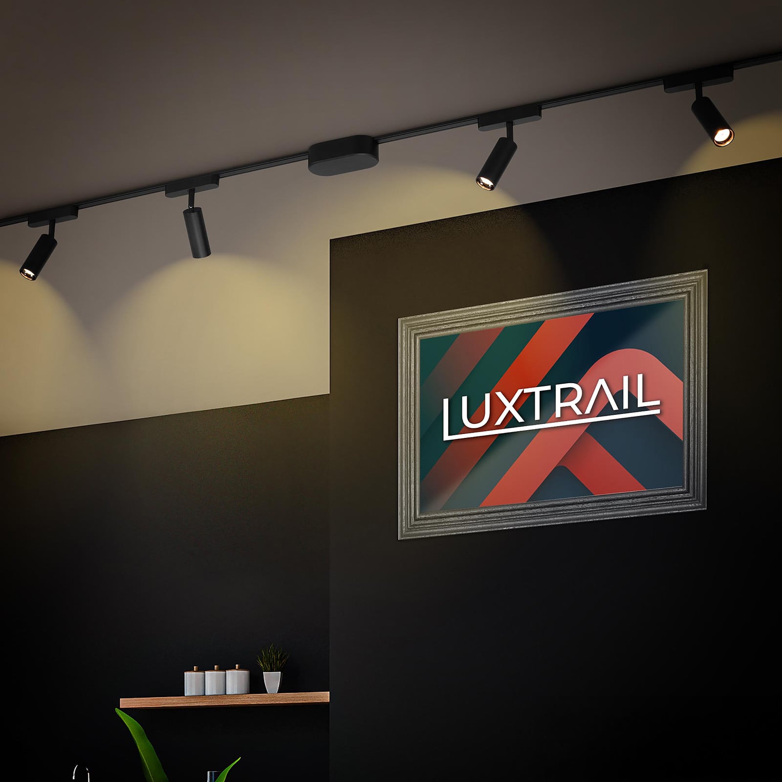 home24 Luxtrail LED-railsysteem Starterset zwart/zwart van aluminium