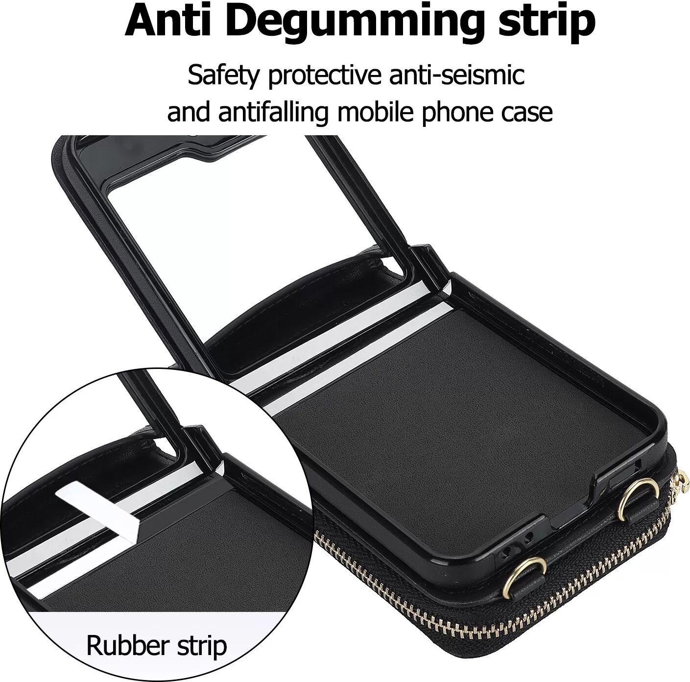 INF Kartenhalter Faltbare Handyhülle für Samsung Galaxy Z Flip 4 - Schwarz
