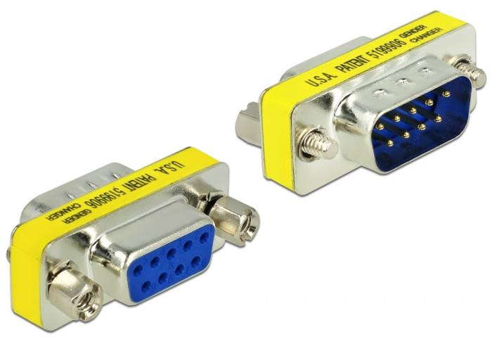 Delock 65249 Adapter D-Sub9 naar D-Sub9 Stekker naar Bus