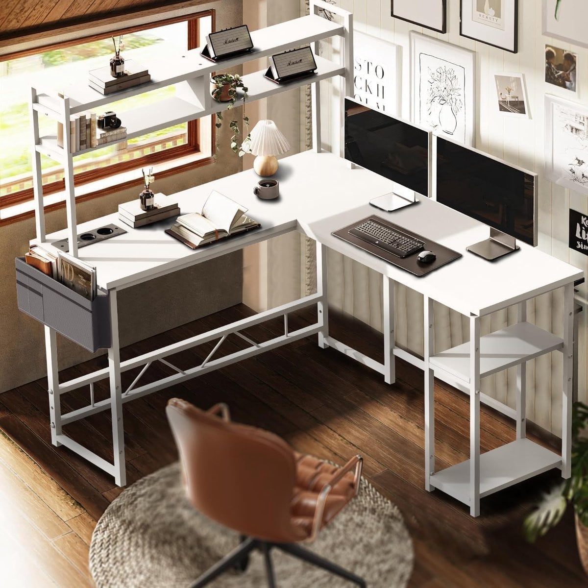 Merkloos L-vormig Gaming Hoekbureau voor Home Office