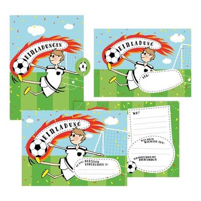 12 Einladungskarten Fußball zum Geburtstag inkl. Umschläge