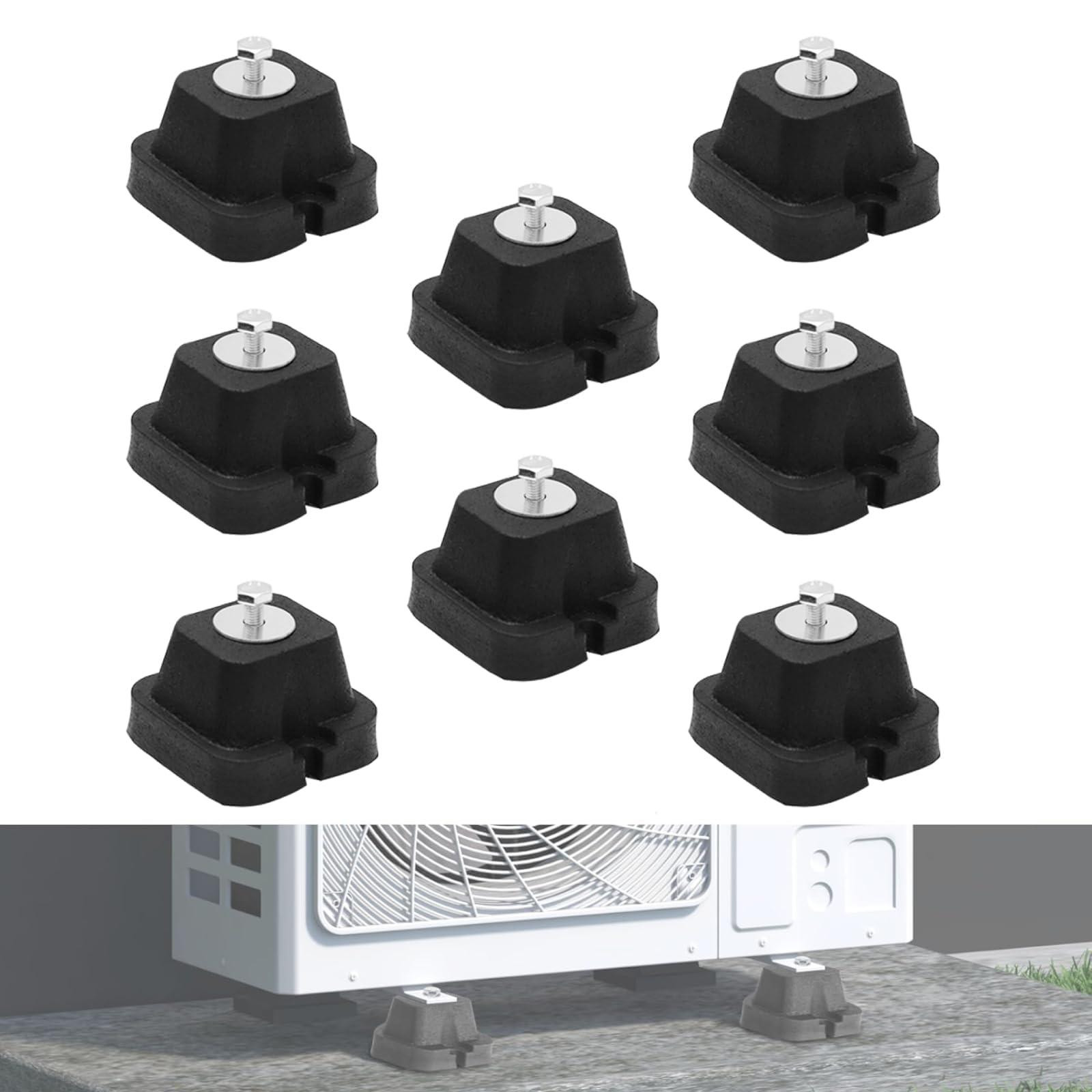 Selius Set van 8 rubberen trillingsdempers voor airconditioning en warmtepompen