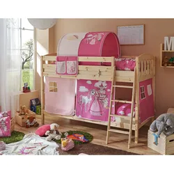 TiCAA Etagenbett Erni Country-V Kiefer Natur Motiv