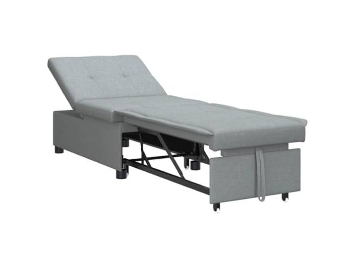 KUTYWEXFM Schlafsofa Ausziehbar Hellgrau 194x50x82 cm Stoff Einzelsofa Flexibles Schlafsofa für Wohnzimmer und Gästezimmer mit 3-in-1 Liegefunktion, stabilem Metallrahmen und Rollen.