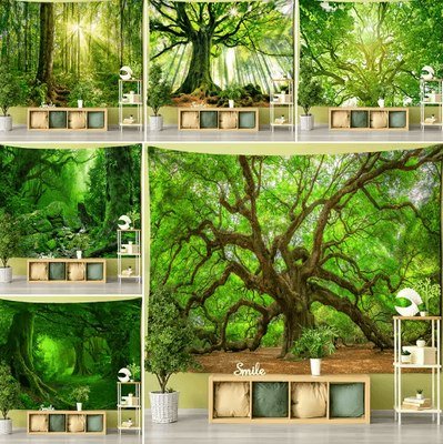 Inspire Picks Towering Forest Tapestry Bohemian Psychedelic Tree Wall Hanging 9 95x70cm