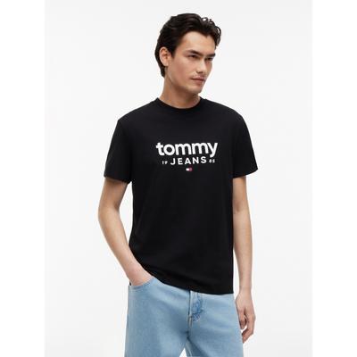 T-Shirt TOMMY JEANS "TJM SLIM GRAPHIC", Herren, Gr. L, schwarz, Single Jersey, Obermaterial: 100% Baumwolle, slim fit normal, Rundhals, Shirts T-Shirt