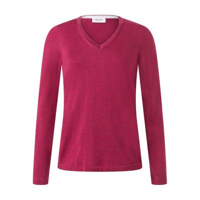 Strickpullover MAERZ MUENCHEN "Maerz Muenchen 300000 Strickpullover Damen Bekleidung", Damen, Gr. 44, pink, 100% Wolle, V-Ausschnitt, Pullover Strickpullover