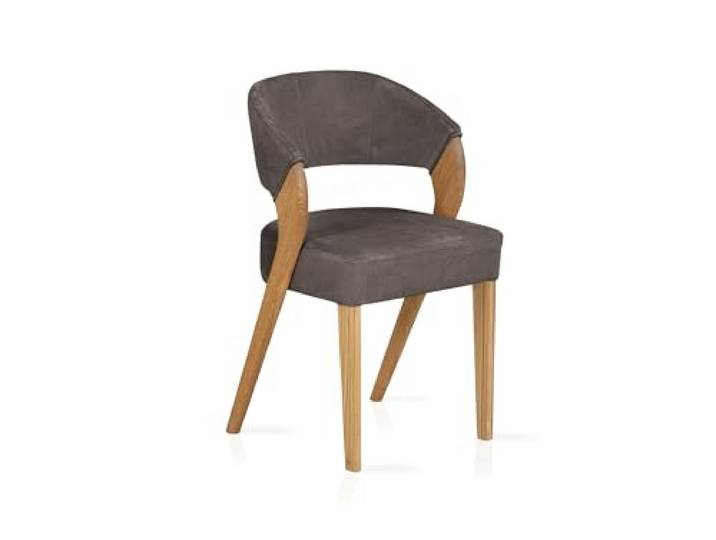 ALONA Polsterstuhl, Material Massivholz/Bezug Kunstleder, Eiche, espresso